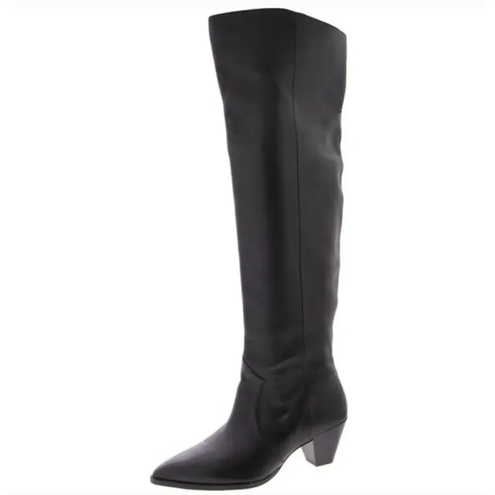Vince Camuto Sewinny Over the Knee Boots 6 Black NWOT Wide Calf Tall Heel Glam